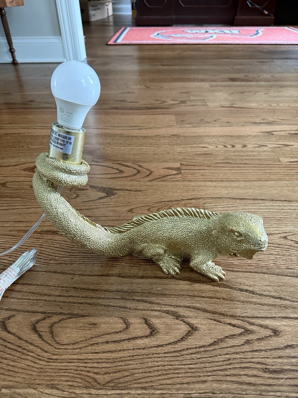 New Retro Gold Iguana LIZARD Reptile Animal Nightstand Light Bedside Lamp